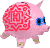 Ideas para regalar el dia del Niño: alcancía de papel maché con diseños aztecas