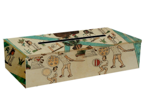 Ideas para regalar a mamá: caja de pañuelos con códices aztecas